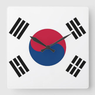 Wall Clock with Flag of South Korea