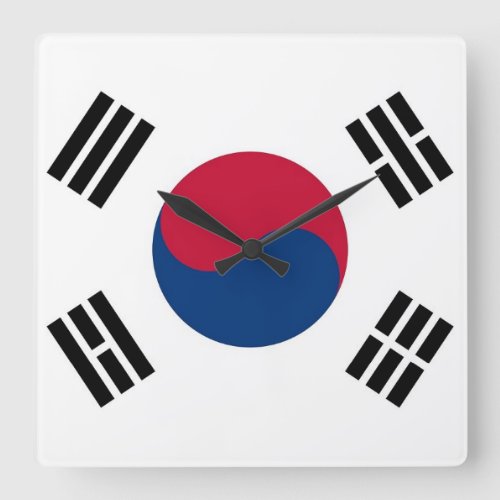 Wall Clock with Flag of South Korea