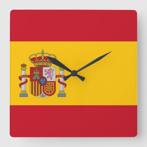 Wall Clock with Flag of Spain