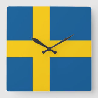 Wall Clock with Flag of Sweden