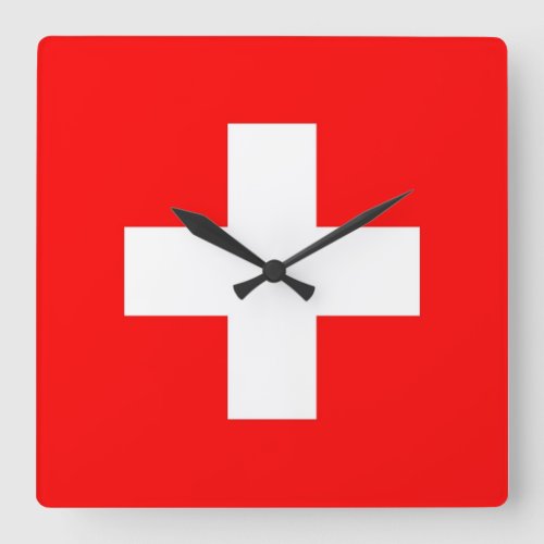 Wall Clock with Flag of Switzerland