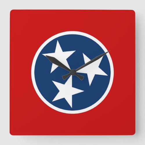 Wall Clock with Flag of Tennessee USA