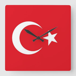 Wall Clock with Flag of Turkey