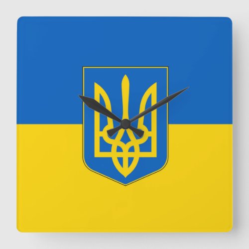 Wall Clock with Flag of Ukraine