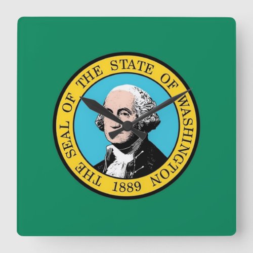 Wall Clock with Flag of Washington State USA