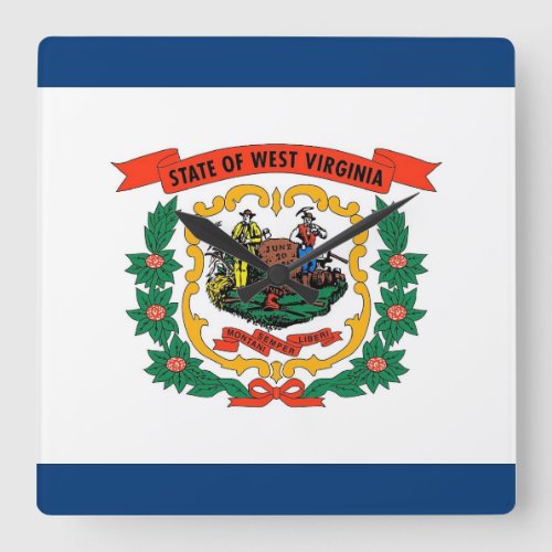 Wall Clock with Flag of West Virginia USA