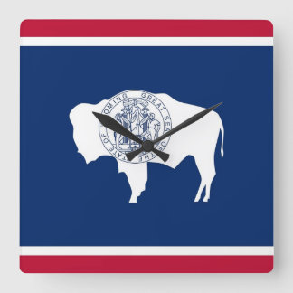 Wall Clock with Flag of Wyoming, USA