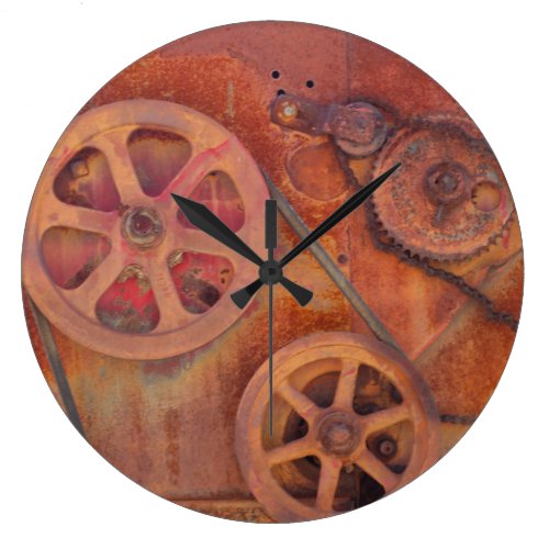 Wall Clock with Gears and Rustic Steam Punk