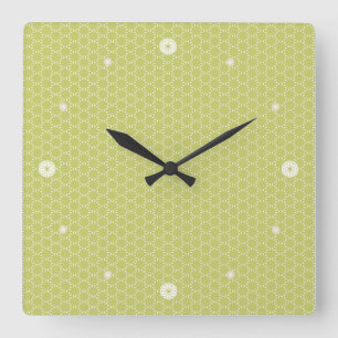 WALL CLOCK WITH HEMP LEAF PATTERN