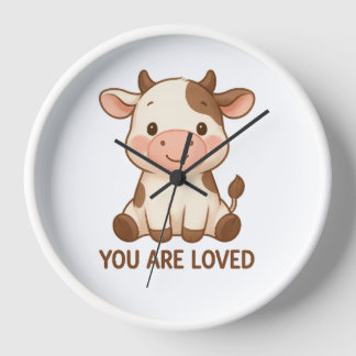 Wall clock with kawaii vaquite and phrase "You Are