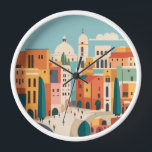 Wall Clock with latin city<br><div class="desc">latin city illustration,  wall clocks,  simple and modern style</div>