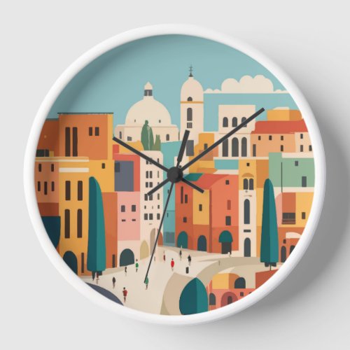 Wall Clock with latin city