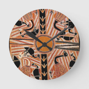 Wall Clock with Maori Tribal Design