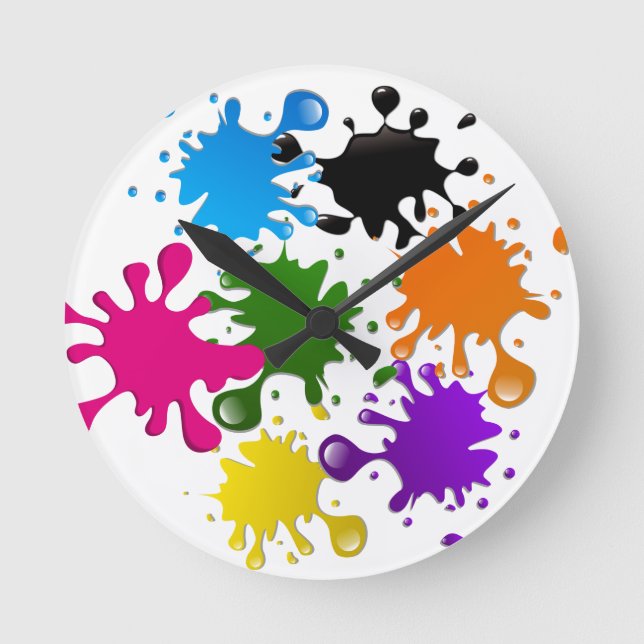 wall clock with paint stains (Front)