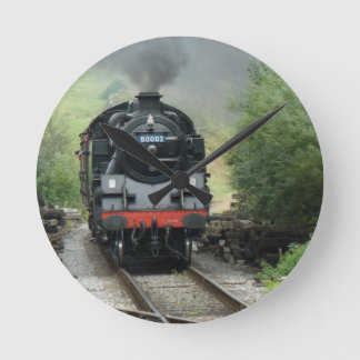 Wall Clock With Steam Train Image On The Face