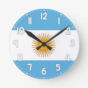 Wall Clock with the flag of Argentina - Flag of Ar