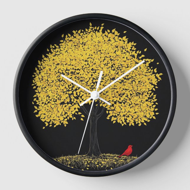 Wall Clock with Tree Background (Front)