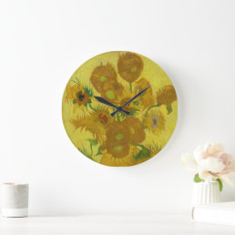 Wall Clock with Van Gogh&#39;s Sunflowers