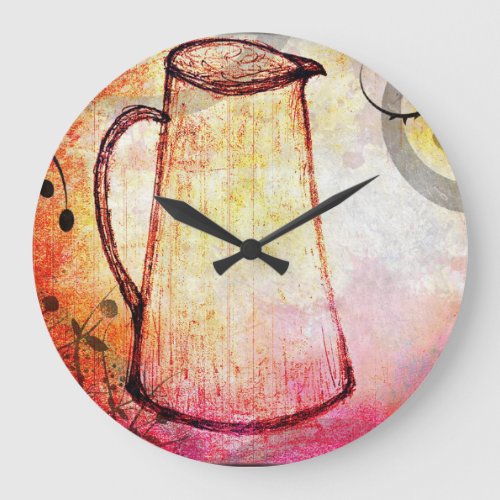 Wall Clock with vintage thin jug antique design