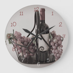 Wall ClockOpt. 2 Basket w/ Wine and Grapes Large C Large Clock