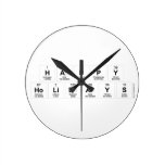 Happy
 Holidays  Wall Clocks