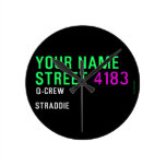 Your Name Street  Wall Clocks