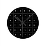 ABC|DEF
 GHIJKL
 M|N|OPQR
 STUVWX
 YZ0123
 456789  Wall Clocks