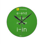 M-money
 e-end
 n-new
 z-zone
 i-in
   Wall Clocks
