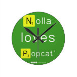 'Nolla 
 loves
 Popcat'  Wall Clocks
