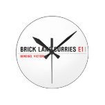 brick lane curries  Wall Clocks