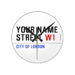 Your Name Street  Wall Clocks