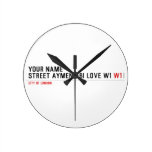 Your Name Street aymen abi love w1  Wall Clocks