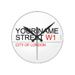 Your Name Street  Wall Clocks
