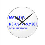 MALATYA  NÜFUS: 759.930  Wall Clocks