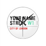 Your Name Street  Wall Clocks