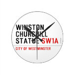WINSTON CHURCHILL STATUE  Wall Clocks