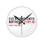 Eve’s Eighteenth  Birthday  Wall Clocks