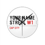 Your Name Street  Wall Clocks