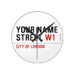 Your Name Street  Wall Clocks