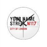 Your Name Street  Wall Clocks