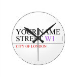 Your Name Street  Wall Clocks