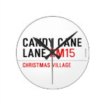 Candy Cane Lane  Wall Clocks