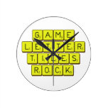 Game
 Letter
 Tiles
 ROCK!  Wall Clocks
