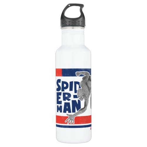 Wall Crawling Spider_Man Sketch Stainless Steel Water Bottle
