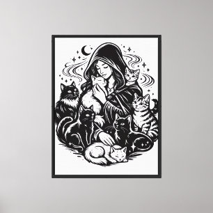 wall cute cats art canvas print