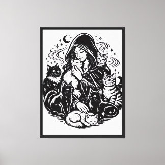 wall cute cats art canvas print