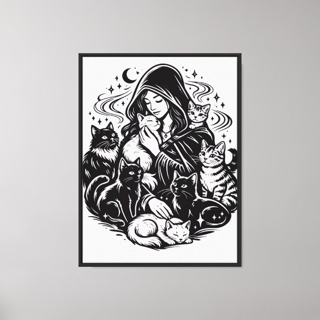 wall cute cats art canvas print (Front)