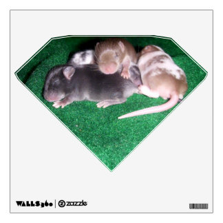 Wall Decal: 4 baby mice (diamond) Sticker