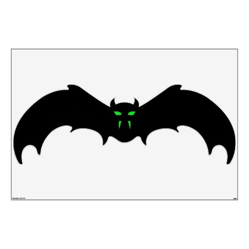 Wall Decal _ Black Bat Green Eyes