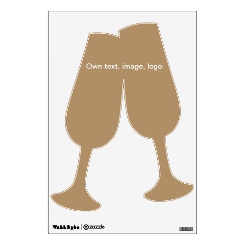 Wall Decal Champagne Glasses Gold tone
